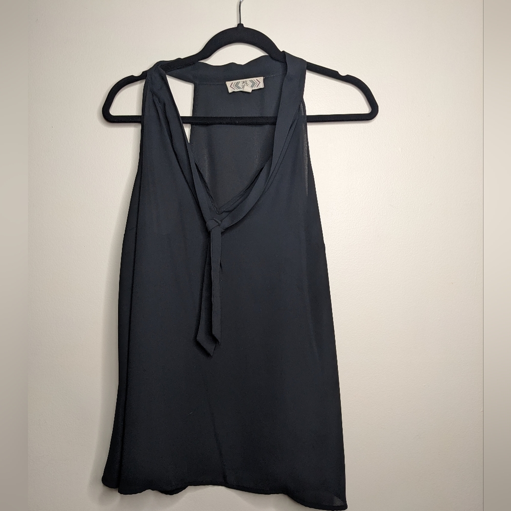 Black Blouse with Tie
